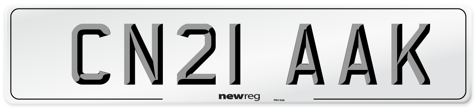 CN21 AAK Number Plate from New Reg